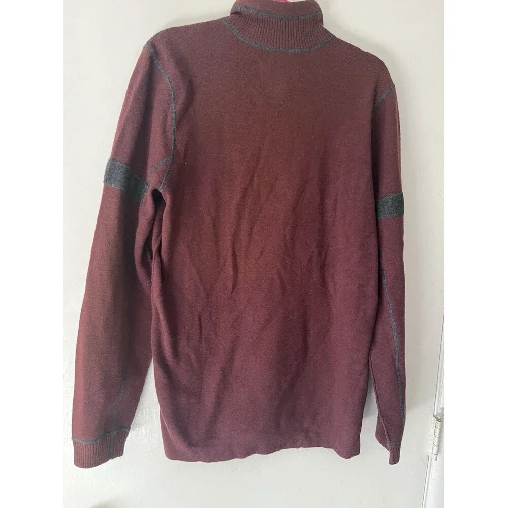 NWT Eddie Bauer Men's Fleece Convector Half-Zip Sweater Sz L TALL Wine Mahogany - Picture 4 of 10
